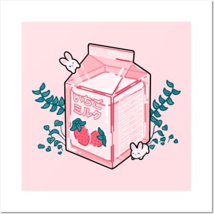 Strawberry milk Posters and Art